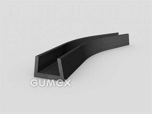 "U" Gummiprofil, 20x30/24mm, 70°ShA, EPDM, -40°C/+100°C, schwarz, 